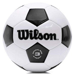 WILSON Traditional Soccer Ball - Size 3, Black/White