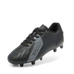 DREAM PAIRS Boys Girls Soccer Cleats Youth Firm Groud Classic Lightweight Football Shoes for Little/Big Kid,Size 10 Toddler,Black/Dark/Grey,HZ19006K