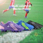 DREAM PAIRS Boys Girls Soccer Cleats Youth Firm Groud Classic Lightweight Football Shoes for Little/Big Kid,Size 10 Toddler,Black/Dark/Grey,HZ19006K