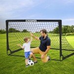 ECHOSAMEN Kids Soccer Goals for Backyard, 2 of 6 x 4 ft Kids Soccer Goal Set Soccer Net with 10 Soccer Cones, Agility Ladder & Carry Bag, Portable Soccer Training Equipment.