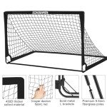 ECHOSAMEN Kids Soccer Goals for Backyard, 2 of 6 x 4 ft Kids Soccer Goal Set Soccer Net with 10 Soccer Cones, Agility Ladder & Carry Bag, Portable Soccer Training Equipment.