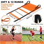 ECHOSAMEN Kids Soccer Goals for Backyard, 2 of 6 x 4 ft Kids Soccer Goal Set Soccer Net with 10 Soccer Cones, Agility Ladder & Carry Bag, Portable Soccer Training Equipment.