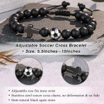 UNGENT THEM Soccer Gifts for 8 12 14, Soccer Accessories Stuff Cross Bracelet Christmas Easter Basket Stuffers Gifts for Teenage Teens