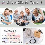 UNGENT THEM Soccer Gifts for 8 12 14, Soccer Accessories Stuff Cross Bracelet Christmas Easter Basket Stuffers Gifts for Teenage Teens