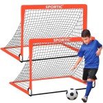 2 Pack 4' x 3' Soccer Goal Net Set, Pop Up Kids Practice Soccer Goals for Indoor and Outdoor.Portable Soccer Net with Carrying Bag & Ground Pegs, Perfect for Backyard, Field, Court (Orange)
