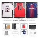 PKHROR Jersey Frame Display Case Large Lockable Sports Jersey Frame Shadow Box with 98% Uv Protected Acrylic and Hanger for Baseball Basketball Football Soccer Hockey Sport Shirt Linen Black