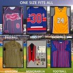 PKHROR Jersey Frame Display Case Large Lockable Sports Jersey Frame Shadow Box with 98% Uv Protected Acrylic and Hanger for Baseball Basketball Football Soccer Hockey Sport Shirt Linen Black