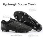 DREAM PAIRS Mens Cleats Football Soccer Shoes,Size 6.5,Black/Dark/Grey,160859-M