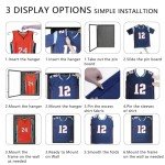 PKHROR Jersey Frame Display Case Large Lockable Sports Jersey Frame Shadow Box with 98% Uv Protected Acrylic and Hanger for Baseball Basketball Football Soccer Hockey Sport Shirt Linen Black