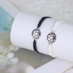 SmileBelle Soccer Gifts Soccer Easter Basket Soccer Bracelets 2 Pcs Soccer Accessories White and Black Sport Bracelets as Son Daughter Soccer Party Favors, Soccer Stuff Jewelry for Fans Soccer Lover