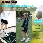 Doskona Football Footstep Training Mat, Soccer Training Mat 35 * 24IN, Soccer Skills Training Equipment with Storage Bag and Soccer Return Trainer Net (Black-Blue)