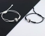 SmileBelle Soccer Gifts Soccer Easter Basket Soccer Bracelets 2 Pcs Soccer Accessories White and Black Sport Bracelets as Son Daughter Soccer Party Favors, Soccer Stuff Jewelry for Fans Soccer Lover