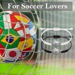 SmileBelle Soccer Gifts Soccer Easter Basket Soccer Bracelets 2 Pcs Soccer Accessories White and Black Sport Bracelets as Son Daughter Soccer Party Favors, Soccer Stuff Jewelry for Fans Soccer Lover