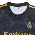 LeenBD Kylian No #9 Madrid Special Gold Dragon Edition Kids Soccer Jersey Shirts Football Futbol Socks Set Youth Sizes (Black, 26 (8_9 Years Old))