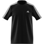 adidas Men's Essentials Single Jersey 3-Stripes T-Shirt, Black/White, Medium