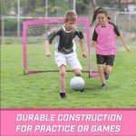 GoSports Team Tone 4 ft x 3 ft Portable Soccer Goal for Kids - Pop Up Net for Backyard - Pink