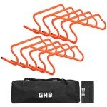 GHB 10 Pack 7” Agility Hurdles Speed Agility Training Hurdles, Detachable Sturdy Hurdles Training Equipment Set with Carry Bag for Kids,Athletes,Soccer,Basketball