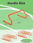GHB 10 Pack 7” Agility Hurdles Speed Agility Training Hurdles, Detachable Sturdy Hurdles Training Equipment Set with Carry Bag for Kids,Athletes,Soccer,Basketball