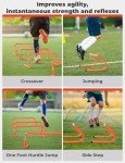 GHB 10 Pack 7” Agility Hurdles Speed Agility Training Hurdles, Detachable Sturdy Hurdles Training Equipment Set with Carry Bag for Kids,Athletes,Soccer,Basketball