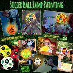 LAOESE Paint Your Own Soccer Ball Lamp Kit, DIY 3D Night Light with Soccer Stickers & Wooden Stand, Art Supplies Creativity Arts & Crafts Kit for Kids, Birthday Easter Gifts for Boys