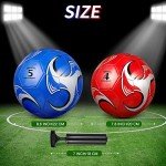 HyDren 4 Pcs Soccer Ball with Pump Official Size Indoor Outdoor Sports Soccer for Child Teens Adult Players Game Practice Training Sports Gift