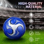 HyDren 4 Pcs Soccer Ball with Pump Official Size Indoor Outdoor Sports Soccer for Child Teens Adult Players Game Practice Training Sports Gift