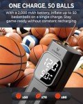 ETENWOLF P200 Electric Ball Pump 2000mAh Sports Air Pump with Digital Pressure Gauge for Basketball Soccer Volleyball (Black)