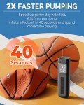 ETENWOLF P200 Electric Ball Pump 2000mAh Sports Air Pump with Digital Pressure Gauge for Basketball Soccer Volleyball (Black)