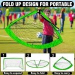Soccer Goal for Backyard, 2 Pack 6x4 ft Soccer Nets, Portable Pop Up Soccer Goals, Soccer Kit Training Equipment with Soccer Ball, Target, Agility Ladder and Cones, Youth Outdoor Sports Games