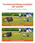 VEVOR Soccer Rebounder Board, 40 x 16 in Portable Training Wall with Dual Angles Rebound, Foldable HDPE Kickback Board, Soccer Practice Equipment, Ideal for Kids and Adults Passing & Shooting Drills