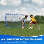 Winthai 5.9x3.7FT Soccer Rebounder Net, Quick-Switch Angle Soccer Training for Control, Passing Practice, Easy Setup Rebounder Gifts Aids & Equipment for Kids,Teens & Adults