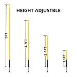 6 Pcs 5FT Agility Training Poles for Soccer,Basketball,Football,Dog,Horse Training-Adjustable Speed and Agility Training Equipment Sports Training Sticks with Ground Spring Nails and Storage Bag