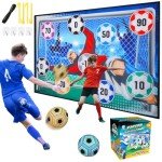 VATOS Toy Soccer Ball Game Set for Boys and Girls, Indoor Outdoor Backyard Toss Soccer Goal Game with 2 Balls, 1 Flannel Target, Soccer Toys for 3-5 6-8 8-12 Years Old Kids Birthday