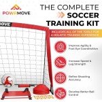POWRMOVE Soccer Goals for Backyard - Portable Soccer Goals Set of 2 with Pump, Cones, Training Ladder, Size 4 Ball and Carry Bag - 6FT x 4FT Soccer Nets, Durable Soccer Equipment for Kids and Adults