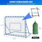 Winthai 4.8x3.7FT Soccer Rebounder Net, Quick-Switch Angle Soccer Training for Control, Passing Practice, Easy Setup Rebounder Gifts Aids & Equipment for Kids,Teens & Adults