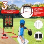 9 Hole Baseball Pitching Net with Strike Zone, Height Adjustable 9 Pocket Pitching Net Softball Pitching Target Net, Heavy-Duty Baseball Net for Pitching and Hitting, Basebal Training Equipment