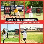 9 Hole Baseball Pitching Net with Strike Zone, Height Adjustable 9 Pocket Pitching Net Softball Pitching Target Net, Heavy-Duty Baseball Net for Pitching and Hitting, Basebal Training Equipment