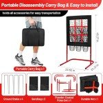 9 Hole Baseball Pitching Net with Strike Zone, Height Adjustable 9 Pocket Pitching Net Softball Pitching Target Net, Heavy-Duty Baseball Net for Pitching and Hitting, Basebal Training Equipment