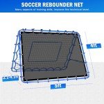 5x4FT Dual-Sided Soccer Rebounder Net, Fast & Slow Rebound Speed Training for Control, Passing Practice, Easy Setup Baseball/Volleyball Rbounder Gifts Aids & Equipment for Kids,Teens & Adults