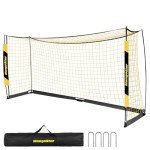 MangoStar Soccer Goal, 12X6 FT Soccer Goals for Backyard Portable Net Collapsible Metal Base, Quick Setup Soccer Net for Indoor Outdoor Practice Training with Carry Bag