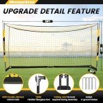 MangoStar Soccer Goal, 12X6 FT Soccer Goals for Backyard Portable Net Collapsible Metal Base, Quick Setup Soccer Net for Indoor Outdoor Practice Training with Carry Bag
