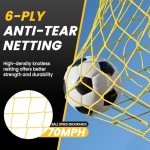 MangoStar Soccer Goal, 12X6 FT Soccer Goals for Backyard Portable Net Collapsible Metal Base, Quick Setup Soccer Net for Indoor Outdoor Practice Training with Carry Bag
