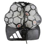 adidas Stadium Mesh, Laundry, Heavy Duty Soccer Bags for Coaches, Men and Women, Holds Up to 15 Balls, Black/White/2, One Size