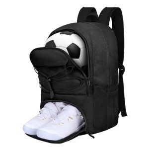 Goloni Soccer Backpack,Soccer Bag with Ball Holder & Shoe Compartment,Large Sports Bag for Basketball, Volleyball,Football