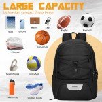 Goloni Soccer Backpack,Soccer Bag with Ball Holder & Shoe Compartment,Large Sports Bag for Basketball, Volleyball,Football