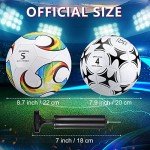 4 Pack Soccer Ball with Pump Size 5 Deflated Soccer Balls Bulk for Outdoor Indoor Game Practice Training Sport Gift for Kids Boys Youth Teens Adult Charity Donation