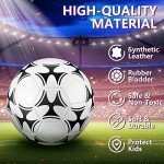 4 Pack Soccer Ball with Pump Size 5 Deflated Soccer Balls Bulk for Outdoor Indoor Game Practice Training Sport Gift for Kids Boys Youth Teens Adult Charity Donation
