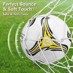 4 Pack Soccer Ball with Pump Size 5 Deflated Soccer Balls Bulk for Outdoor Indoor Game Practice Training Sport Gift for Kids Boys Youth Teens Adult Charity Donation