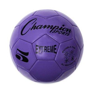 Champion Sports Extreme Series Soccer Ball Regulation Size 5 - Collegiate, Professional, and League Standard Kick Balls - All Weather, Soft Touch, Maximum Air Retention - For Adults, Teenagers, Purple
