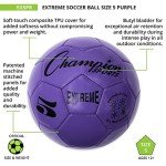 Champion Sports Extreme Series Soccer Ball Regulation Size 5 - Collegiate, Professional, and League Standard Kick Balls - All Weather, Soft Touch, Maximum Air Retention - For Adults, Teenagers, Purple